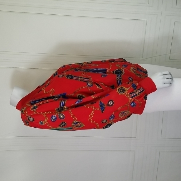 ALFRED Dunner SZ 12 Jacket Vintage 80's Bomber Gold Chain Military Medal Design - Picture 2 of 7